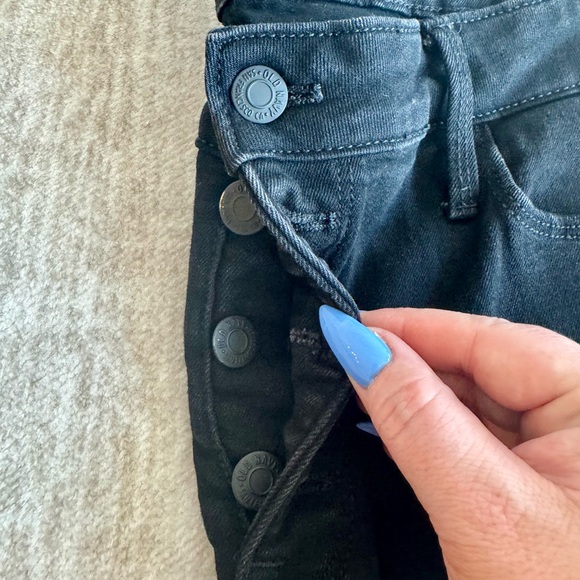 Old Navy Black Rockstar Super Skinny Extra High Rise Button Fly Jeans Size 14P - Picture 2 of 5
